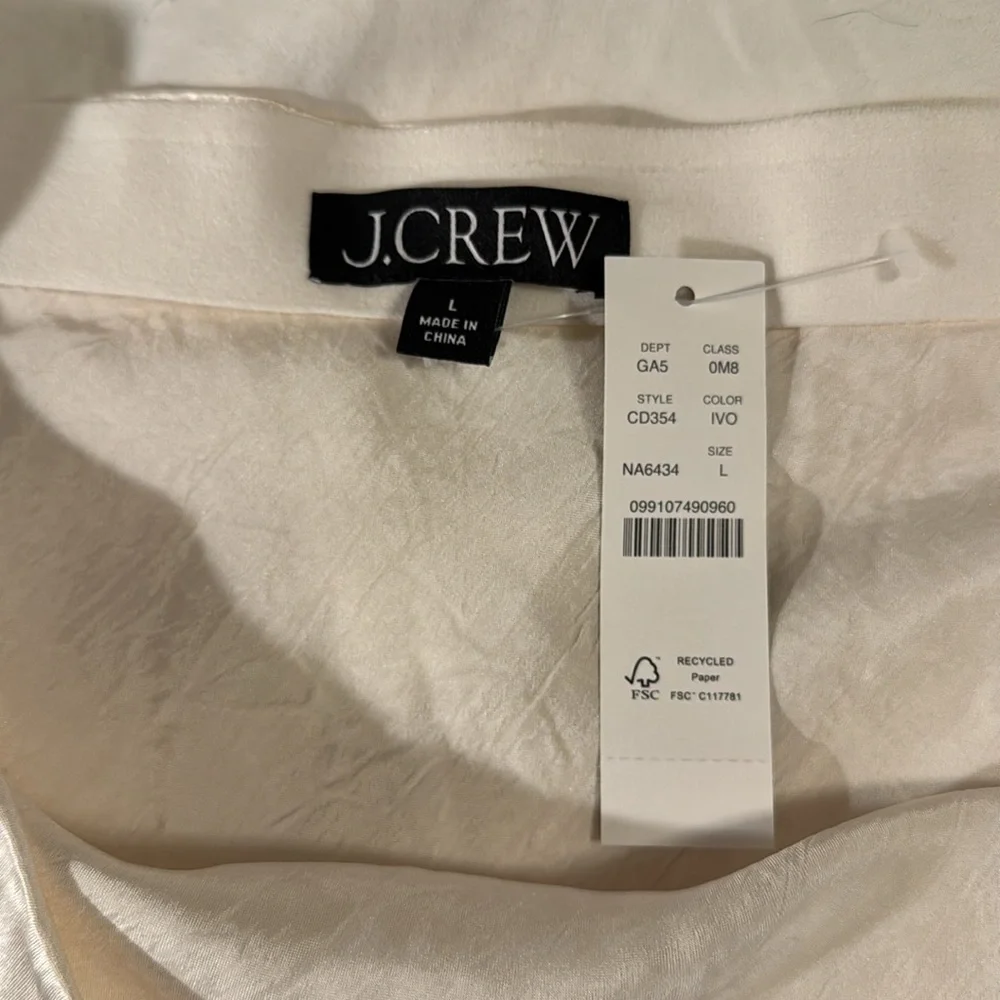 J.Crew Gwyneth lace-trim slip skirt in textured satin CD354